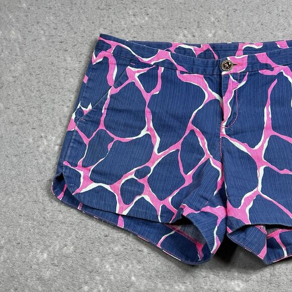 Lilly Pulitzer Adie Shorts Womens Size 0 Blue Tiki Pink Style 20948 100% Cotton - Picture 3 of 14